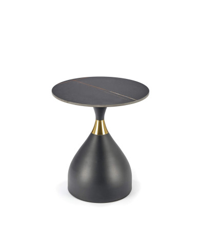 Stolik kawowy Scalita, okrągły, czarny marmur/czarny/złoty, HALMAR Stolik kawowy Scalita, okrągły, czarny marmur/czarny/złoty, HALMAR