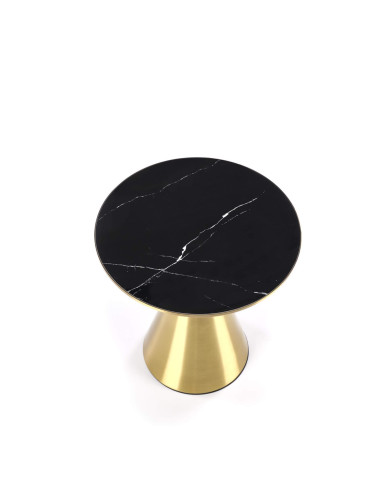 Stolik kawowy Tribeca, okrągły, czarny marmur, podstawa metalowa złota, HALMAR Stolik kawowy Tribeca, okrągły, czarny marmur, podstawa metalowa złota, HALMAR