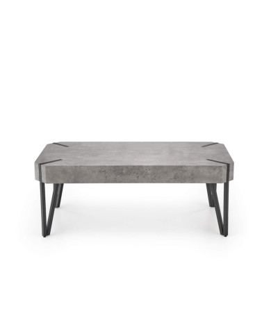 Stolik kawowy Emily, beton, prostokątny, nogi metalowe czarne, HALMAR Stolik kawowy Emily, beton, prostokątny, nogi metalowe czarne, HALMAR