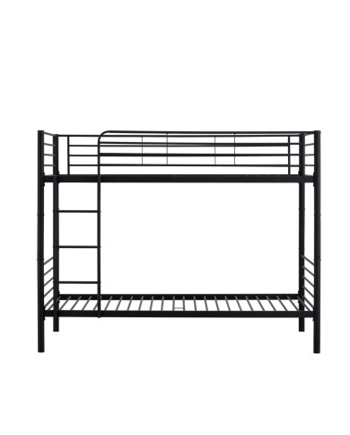 Łóżko piętrowe Bunky, metalowe, ze stelażem, o powierzchni 90x200 cm, czarne, HALMAR Łóżko piętrowe Bunky, metalowe, ze stelażem, o powierzchni 90x200 cm, czarne, HALMAR