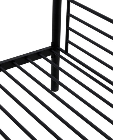Łóżko piętrowe Bunky, metalowe, ze stelażem, o powierzchni 90x200 cm, czarne, HALMAR Łóżko piętrowe Bunky, metalowe, ze stelażem, o powierzchni 90x200 cm, czarne, HALMAR