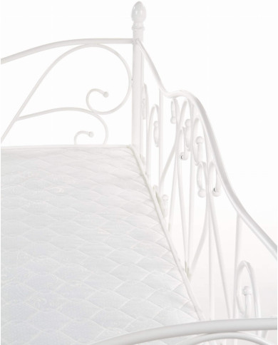Łóżko metalowe Sumatra, ze stelażem, o powierzchni 90x200 cm, białe, HALMAR Łóżko metalowe Sumatra, ze stelażem, o powierzchni 90x200 cm, białe, HALMAR