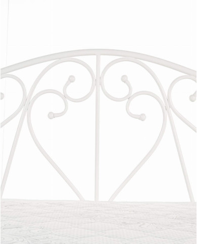 Łóżko metalowe Sumatra, ze stelażem, o powierzchni 90x200 cm, białe, HALMAR Łóżko metalowe Sumatra, ze stelażem, o powierzchni 90x200 cm, białe, HALMAR