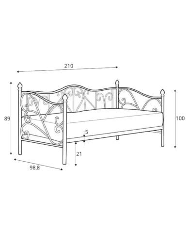 Łóżko metalowe Sumatra, ze stelażem, o powierzchni 90x200 cm, czarne, HALMAR Łóżko metalowe Sumatra, ze stelażem, o powierzchni 90x200 cm, czarne, HALMAR