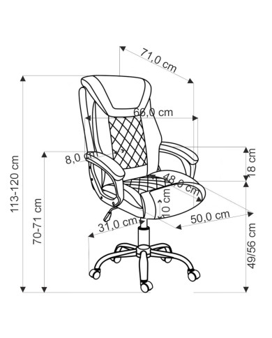 Fotel gabinetowy Helder 2, z podłokietnikami, popielaty, mechanizm TILT, obrotowy, HALMAR Fotel gabinetowy Helder 2, z podłokietnikami, popielaty, mechanizm TILT, obrotowy, HALMAR