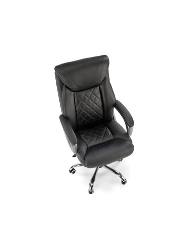 Fotel gabinetowy Helder, z podłokietnikami, czarny, mechanizm TILT, obrotowy, HALMAR Fotel gabinetowy Helder, z podłokietnikami, czarny, mechanizm TILT, obrotowy, HALMAR