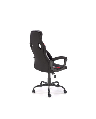 Fotel biurowy Jensen, z podłokietnikami, czarny/czerwony/popiel, mechanizm TILT, obrotowy, HALMAR Fotel biurowy Jensen, z podłokietnikami, czarny/czerwony/popiel, mechanizm TILT, obrotowy, HALMAR