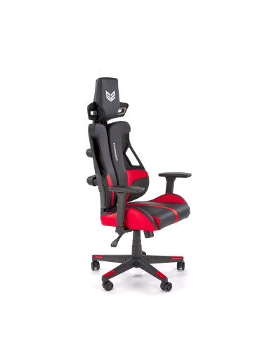 Fotel gamingowy Nitro, z regulowanymi podłokietnikami, czarna ekoskóra/czerwony, mechanizm MULTIBLOCK, obrotowy, HALMAR Fotel gamingowy Nitro, z regulowanymi podłokietnikami, czarna ekoskóra/czerwony, mechanizm MULTIBLOCK, obrotowy, HALMAR