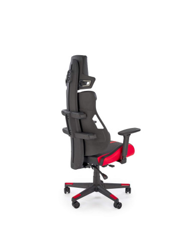 Fotel gamingowy Nitro, z regulowanymi podłokietnikami, czarna ekoskóra/czerwony, mechanizm MULTIBLOCK, obrotowy, HALMAR Fotel gamingowy Nitro, z regulowanymi podłokietnikami, czarna ekoskóra/czerwony, mechanizm MULTIBLOCK, obrotowy, HALMAR