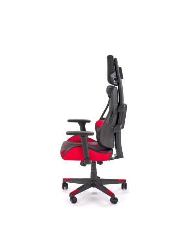 Fotel gamingowy Nitro, z regulowanymi podłokietnikami, czarna ekoskóra/czerwony, mechanizm MULTIBLOCK, obrotowy, HALMAR Fotel gamingowy Nitro, z regulowanymi podłokietnikami, czarna ekoskóra/czerwony, mechanizm MULTIBLOCK, obrotowy, HALMAR