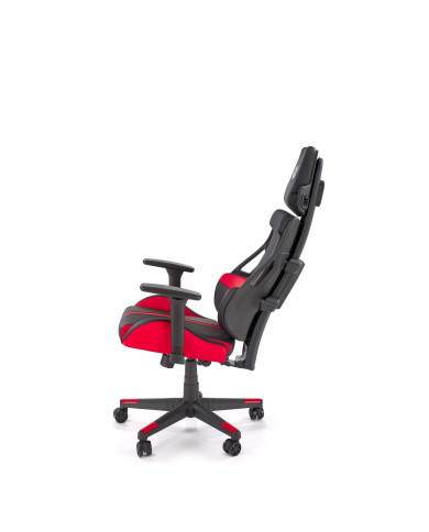 Fotel gamingowy Nitro, z regulowanymi podłokietnikami, czarna ekoskóra/czerwony, mechanizm MULTIBLOCK, obrotowy, HALMAR Fotel gamingowy Nitro, z regulowanymi podłokietnikami, czarna ekoskóra/czerwony, mechanizm MULTIBLOCK, obrotowy, HALMAR