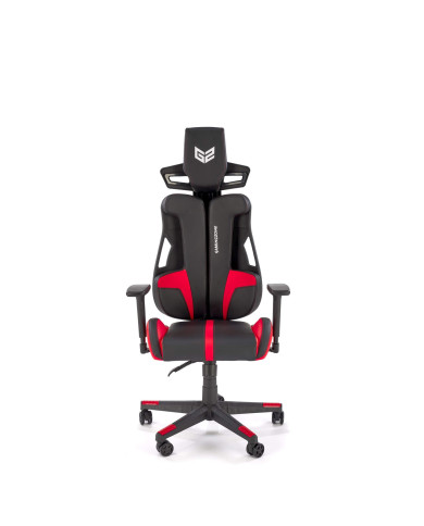 Fotel gamingowy Nitro, z regulowanymi podłokietnikami, czarna ekoskóra/czerwony, mechanizm MULTIBLOCK, obrotowy, HALMAR Fotel gamingowy Nitro, z regulowanymi podłokietnikami, czarna ekoskóra/czerwony, mechanizm MULTIBLOCK, obrotowy, HALMAR
