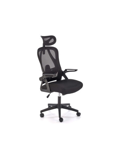 Fotel biurowy Negro, z podłokietnikami, czarny, mechanizm Tilt, obrotowy, HALMAR Fotel biurowy Negro, z podłokietnikami, czarny, mechanizm Tilt, obrotowy, HALMAR