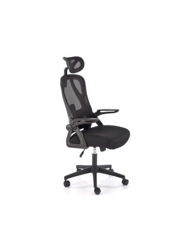 Fotel biurowy Negro, z podłokietnikami, czarny, mechanizm Tilt, obrotowy, HALMAR Fotel biurowy Negro, z podłokietnikami, czarny, mechanizm Tilt, obrotowy, HALMAR