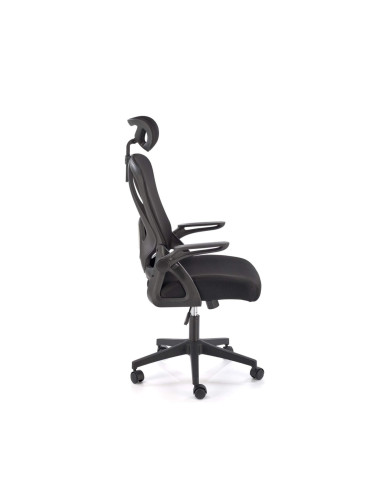 Fotel biurowy Negro, z podłokietnikami, czarny, mechanizm Tilt, obrotowy, HALMAR Fotel biurowy Negro, z podłokietnikami, czarny, mechanizm Tilt, obrotowy, HALMAR