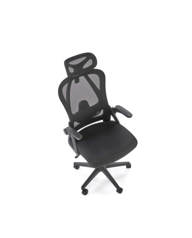 Fotel biurowy Negro, z podłokietnikami, czarny, mechanizm Tilt, obrotowy, HALMAR Fotel biurowy Negro, z podłokietnikami, czarny, mechanizm Tilt, obrotowy, HALMAR