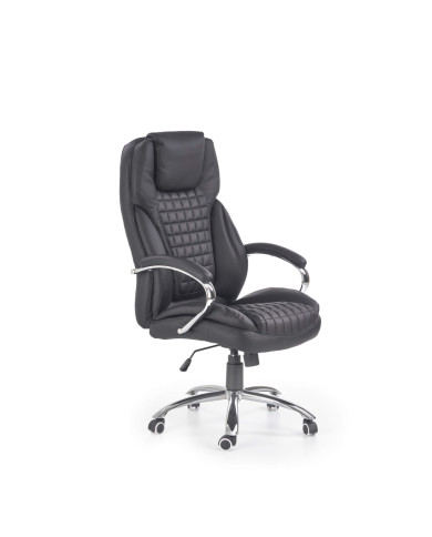 Fotel gabinetowy King, z podłokietnikami, czarny, mechanizm Tilt, obrotowy, HALMAR Fotel gabinetowy King, z podłokietnikami, czarny, mechanizm Tilt, obrotowy, HALMAR
