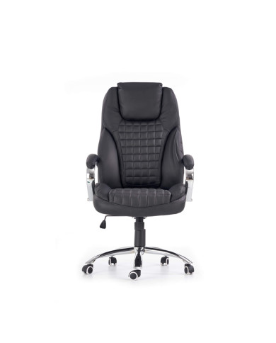 Fotel gabinetowy King, z podłokietnikami, czarny, mechanizm Tilt, obrotowy, HALMAR Fotel gabinetowy King, z podłokietnikami, czarny, mechanizm Tilt, obrotowy, HALMAR