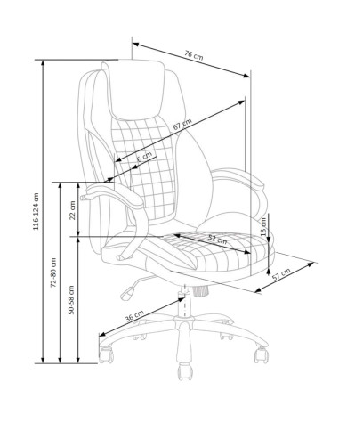 Fotel gabinetowy King, z podłokietnikami, czarny, mechanizm Tilt, obrotowy, HALMAR Fotel gabinetowy King, z podłokietnikami, czarny, mechanizm Tilt, obrotowy, HALMAR