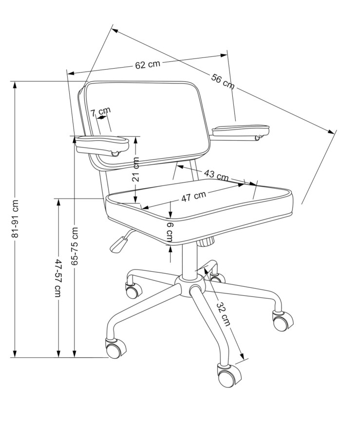 Fotel biurowy Fidel, z podłokietnikami, mechanizm Tilt, popielaty/czarny, obrotowy, HALMAR