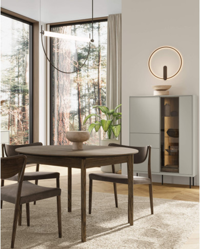 Witryna niska Epiro EP-02, 2d1s1w, z oświetleniem, 3 drzwi, szuflada, kaszmir/dąb ciemny, LENART Witryna niska Epiro EP-02, 2d1s1w, z oświetleniem, 3 drzwi, szuflada, kaszmir/dąb ciemny, LENART