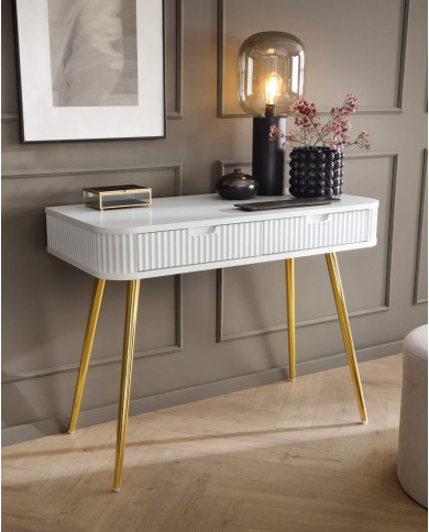 Toaletka, konsola Zova T-103, z szufladami, biała, PIASKI Toaletka, konsola Zova T-103, z szufladami, biała, PIASKI