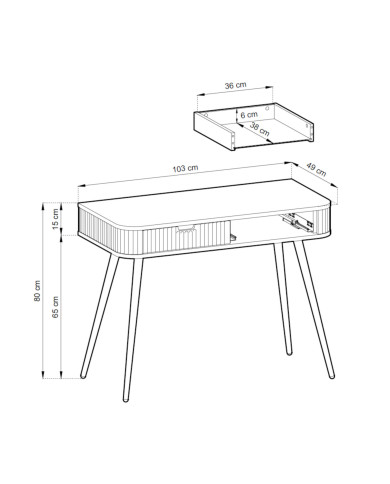 Toaletka, konsola Zova T-103, z szufladami, biała, PIASKI Toaletka, konsola Zova T-103, z szufladami, biała, PIASKI