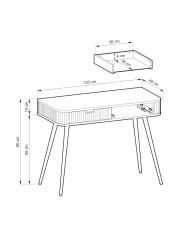 Toaletka, konsola Zova T-103, z szufladami, biała, PIASKI