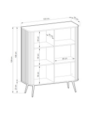 Komoda wysoka Zova K-103, 2 drzwi, cashmere, PIASKI