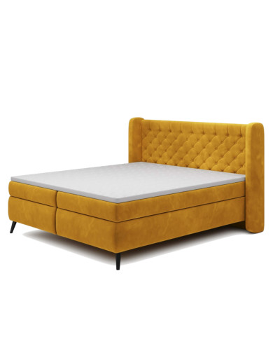 Łóżko kontynentalne Madison 140x200 cm, boxspring, tapicerowane, materace, Wersal Łóżko kontynentalne Madison 140x200 cm, boxspring, tapicerowane, materace, Wersal