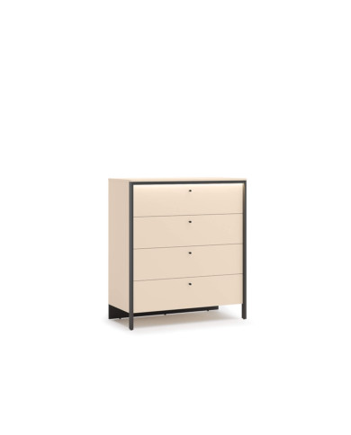 Komoda Enna EN-03, szuflady, oświetlenie, beż piaskowy/ czarny, LENART Komoda Enna EN-03, szuflady, oświetlenie, beż piaskowy/ czarny, LENART