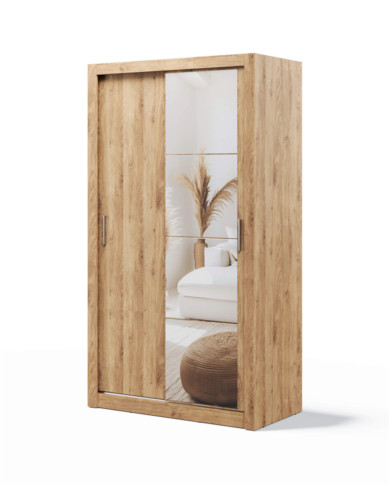 Szafa przesuwna 120 cm, AR-06 ARTI,  2-drzwiowa, lustro, dąb shetland, LENART Szafa przesuwna 120 cm, AR-06 ARTI,  2-drzwiowa, lustro, dąb shetland, LENART