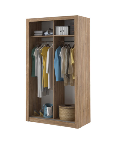 Szafa przesuwna 120 cm, AR-06 ARTI,  2-drzwiowa, lustro, dąb shetland, LENART Szafa przesuwna 120 cm, AR-06 ARTI,  2-drzwiowa, lustro, dąb shetland, LENART