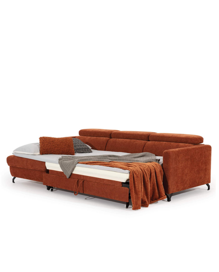 Narożnik Marozzo 3FB+OSB, funkcja spania, pojemnik, regulowane zagłówki, Stagra