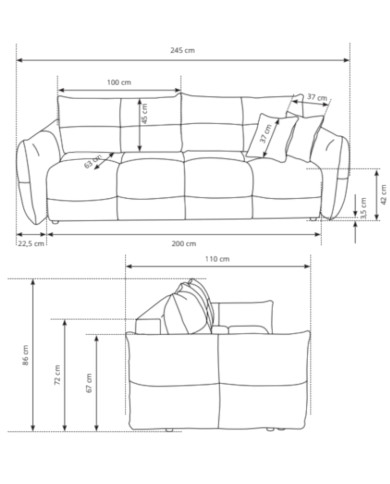 Sofa Base, funkcja spania, pojemnik, Laski Meble Sofa Base, funkcja spania, pojemnik, Laski Meble
