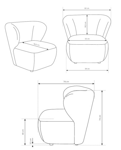 Fotel uszak Avis, Laski Meble