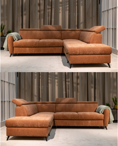 Narożnik Comfy z dostawką, funkcja spania, pojemnik, regulowane zagłówki, SWEET SIT Narożnik Comfy z dostawką, funkcja spania, pojemnik, regulowane zagłówki, SWEET SIT
