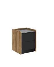 Szafka pod biurko/ kontenerek Smart, 2 szuflady, dąb pradawny/ czarny mat, HUBERTUS