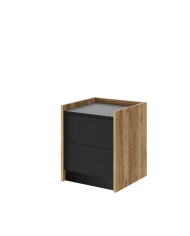 Szafka pod biurko/ kontenerek Smart, 2 szuflady, dąb pradawny/ czarny mat, HUBERTUS