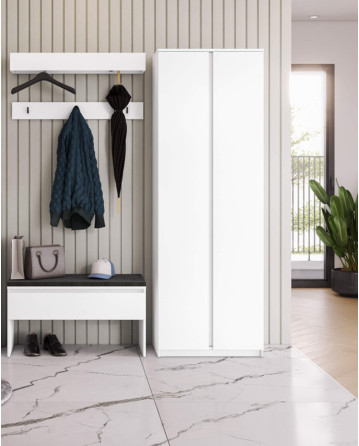 Garderoba Simply SM-06, wieszak poziomy, panel, biały, LENART