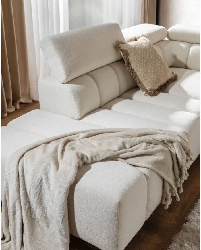 Narożnik Ragusso L, OS+R+3FB, funkcja spania, pojemnik, regulowane zagłówki, Stagra