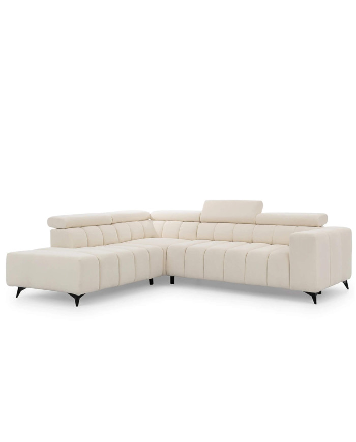 Narożnik Ragusso L, OS+R+3FB, funkcja spania, pojemnik, regulowane zagłówki, Stagra