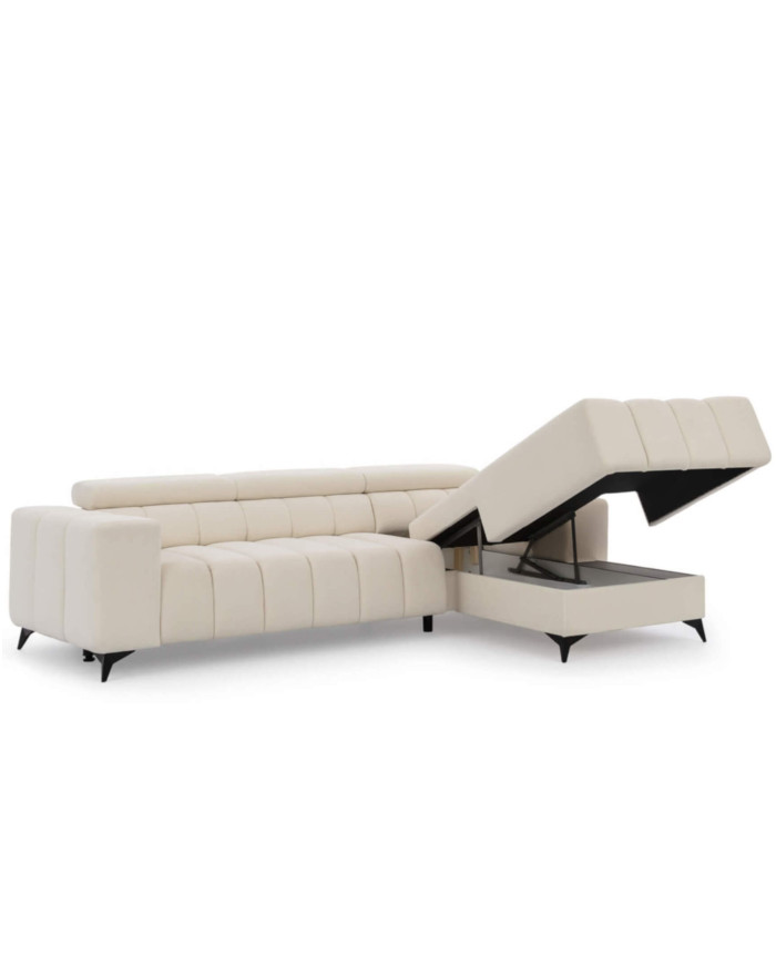 Narożnik Ragusso S, 3FB+OSB, funkcja spania, pojemnik, regulowane zagłówki, Stagra