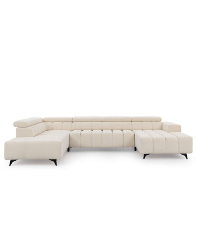 Narożnik Ragusso U, OS+R+3F+OSB, funkcja spania, pojemniki, regulowane zagłówki, Stagra