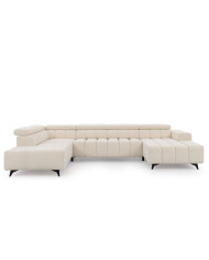 Narożnik Ragusso U, OS+R+3F+OSB, funkcja spania, pojemniki, regulowane zagłówki, Stagra