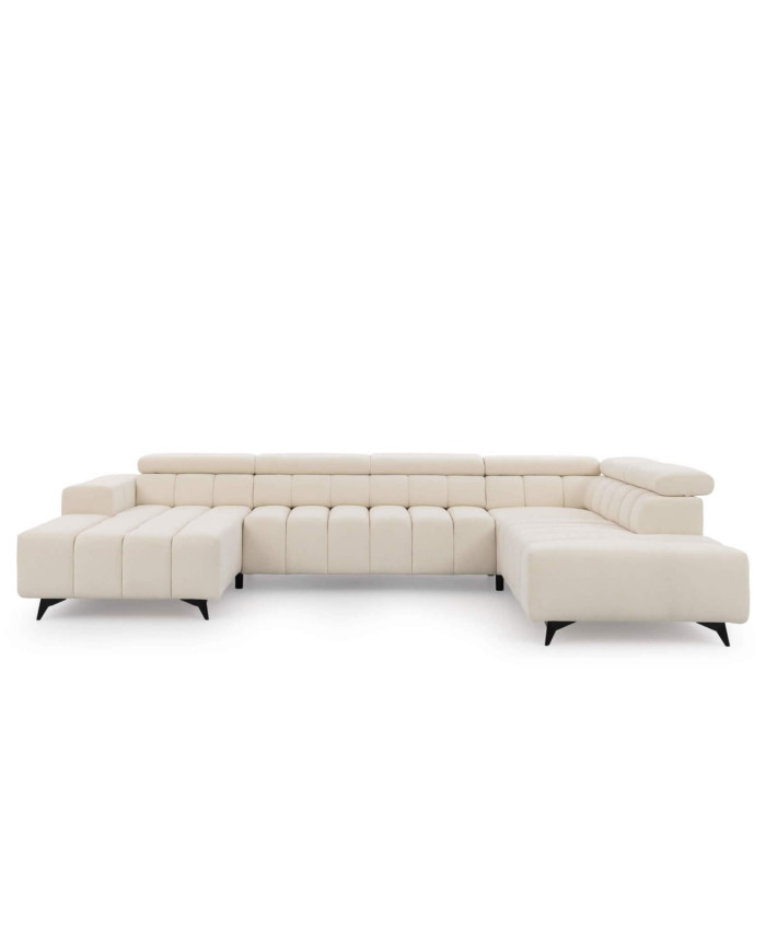 Narożnik Ragusso U, OS+R+3F+OSB, funkcja spania, pojemniki, regulowane zagłówki, Stagra