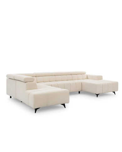 Narożnik Ragusso U, OS+R+3F+OSB, funkcja spania, pojemniki, regulowane zagłówki, Stagra