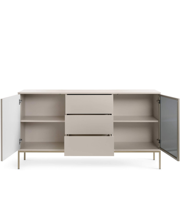 Komoda Sento KSZ154, dwudrzwiowa, szuflady, oświetlenie, Cashmiere, PIASKI