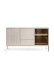 Komoda Sento KSZ154, dwudrzwiowa, szuflady, oświetlenie, Cashmiere, PIASKI