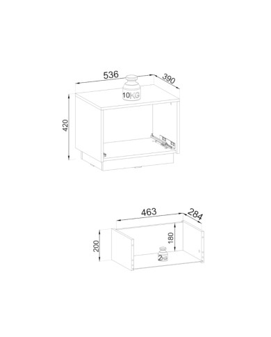 Szafka nocna Royal S-54, szuflada, Czarny/ Złoty, PIASKI Szafka nocna Royal S-54, szuflada, Czarny/ Złoty, PIASKI